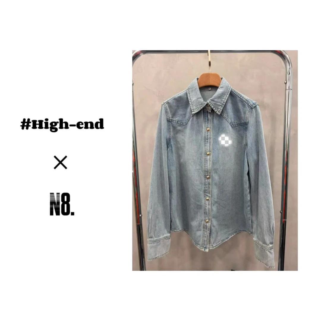 欧货浅色牛仔衬衫女新款设计版百搭显瘦86061