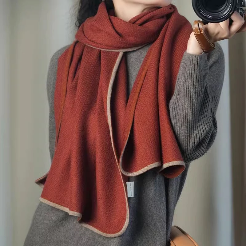 COSHILY 2025新款秋冬季纯山羊绒女围巾高级感百搭加厚保暖披肩