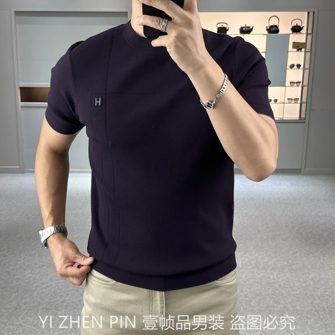 【壹帧品】伊力特秋冬季极简高弹力修身版型多色秋季圆领百搭针织衫