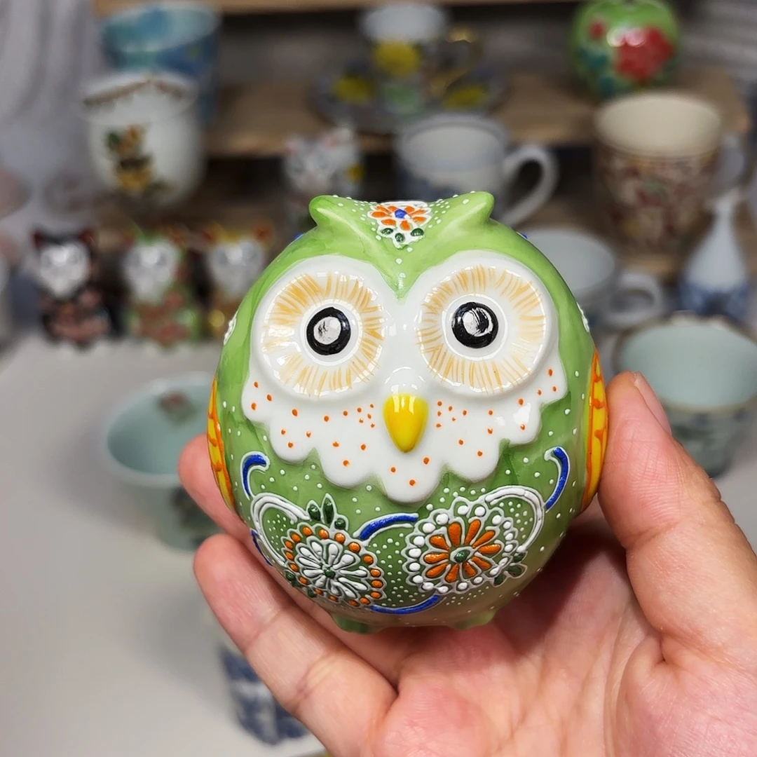 陶猫头鹰 福来朗 摆件