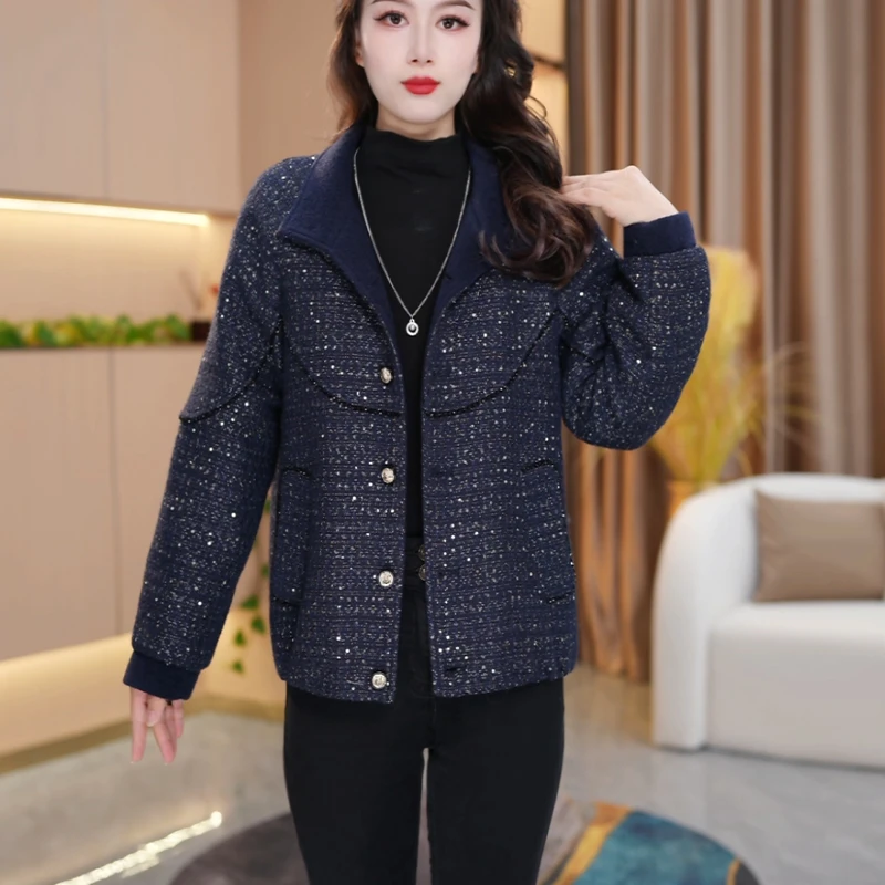 秋冬新款优雅气质女装时尚加棉加厚休闲短外套【877#】