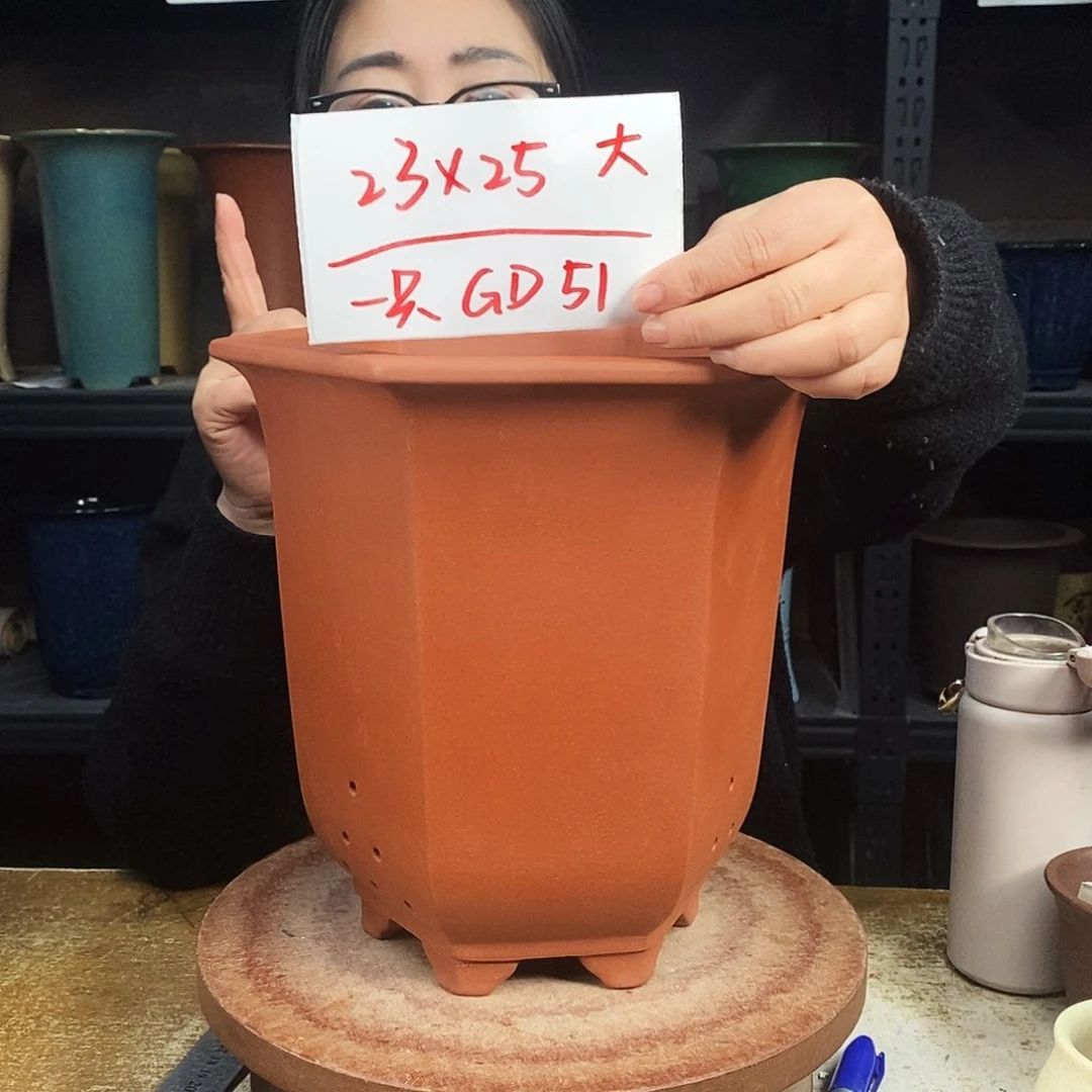 紫砂一只花盆货号GD51