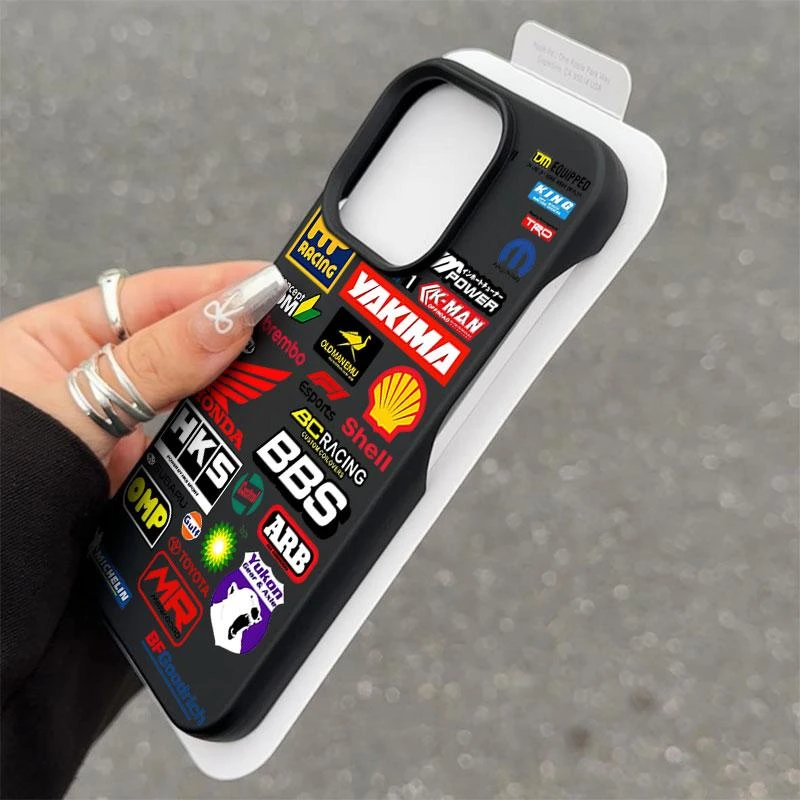 简约汽车标签适用iPhone16/15Promax苹果14半包11手机壳13/12软套