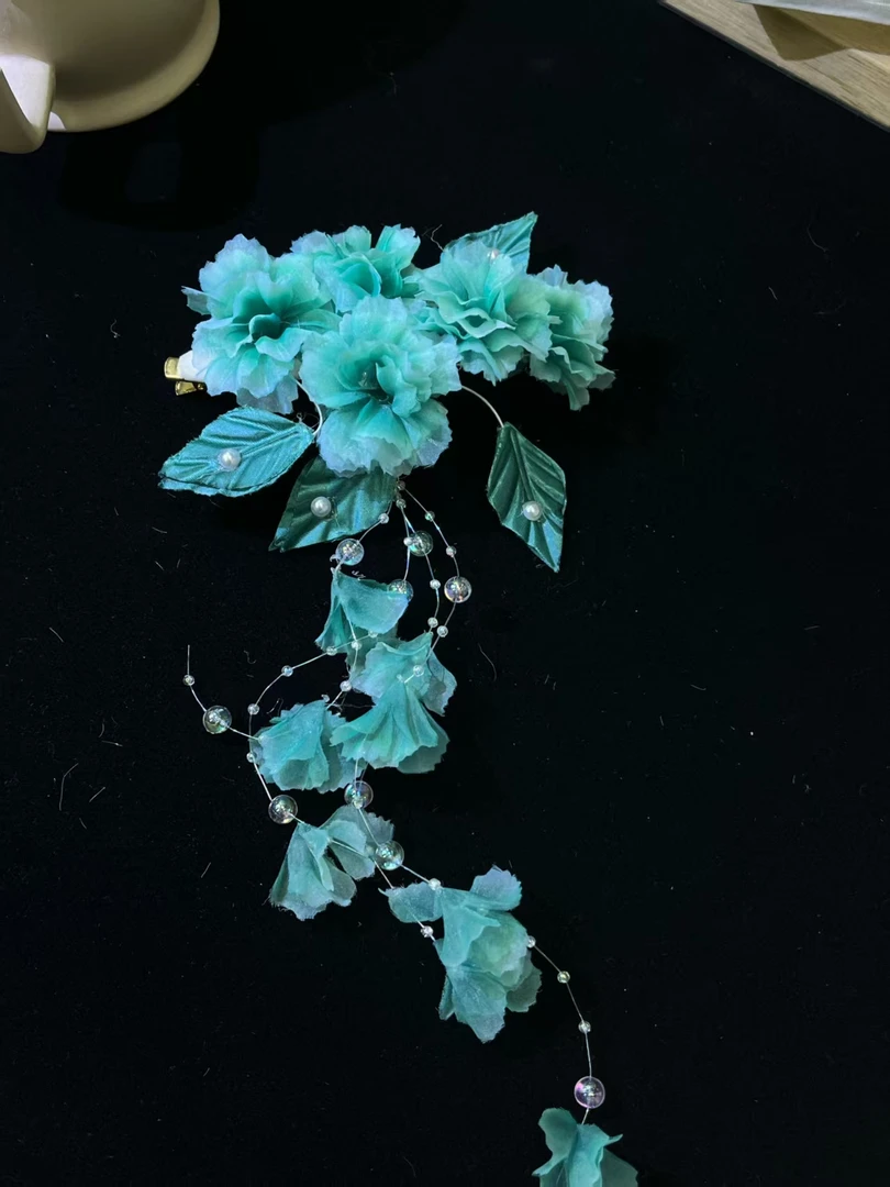 云鬓花古风饰品古装发饰仙气飘飘烫花发夹 青蔓流珠 汉服头饰B522