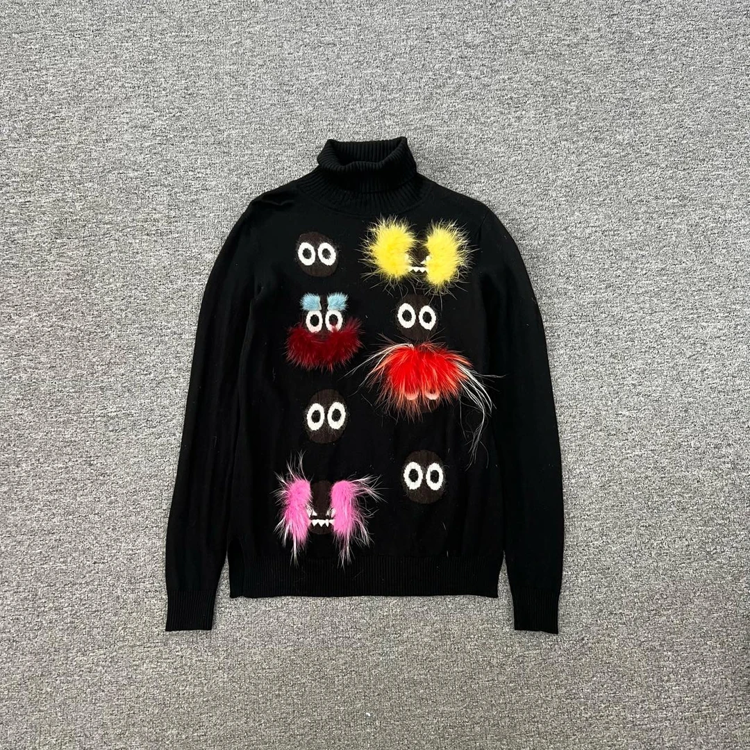 99新 FENDI/芬迪 fendi 毛毛高领毛衣