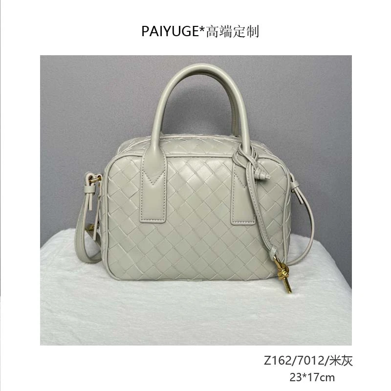 Z162/7012/米灰 高端订制手工蜡线女士单肩斜挎手提包700