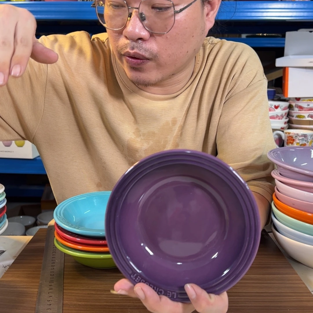 陶瓷葡萄紫小草帽盘