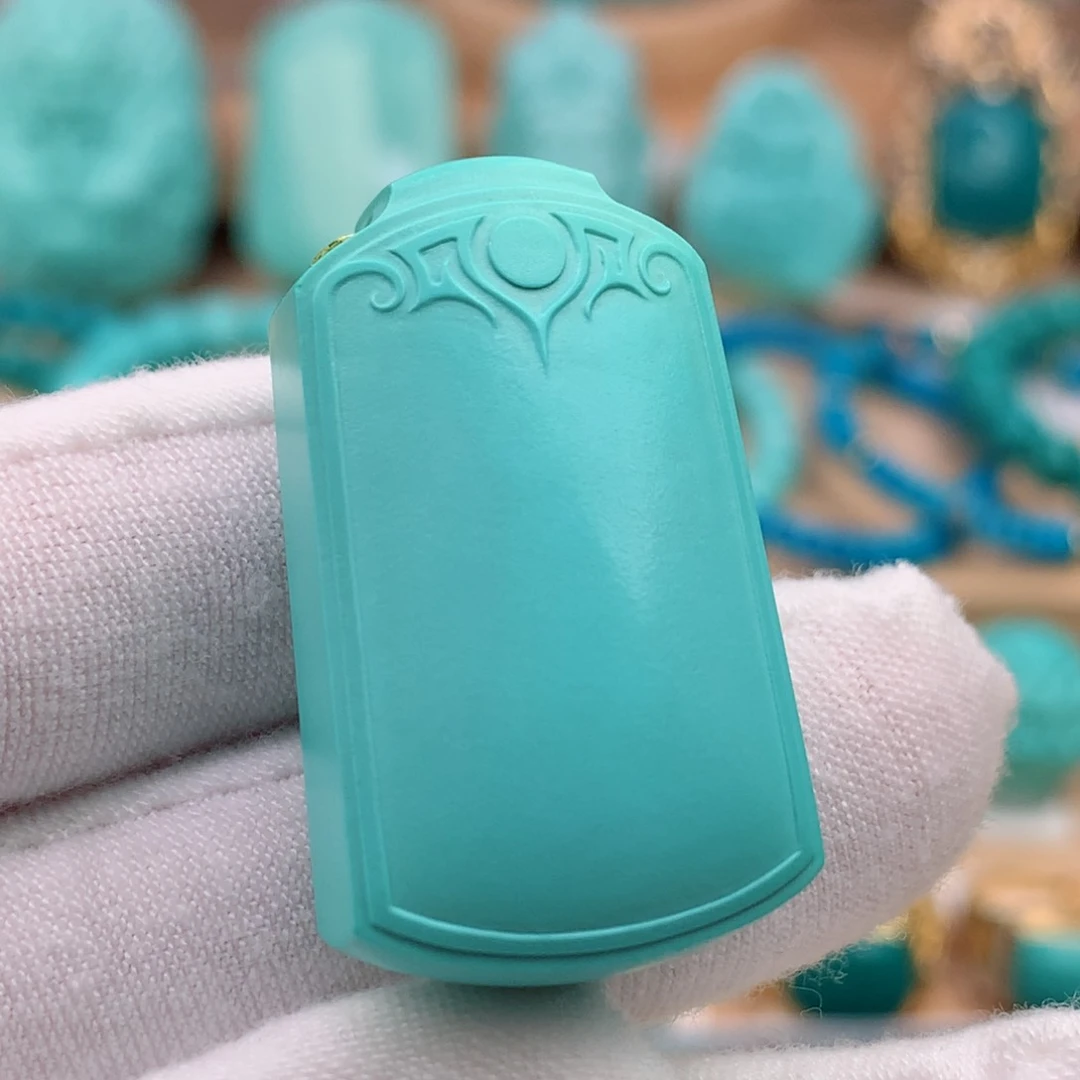 绿松石珠宝奇石未镶嵌无事牌