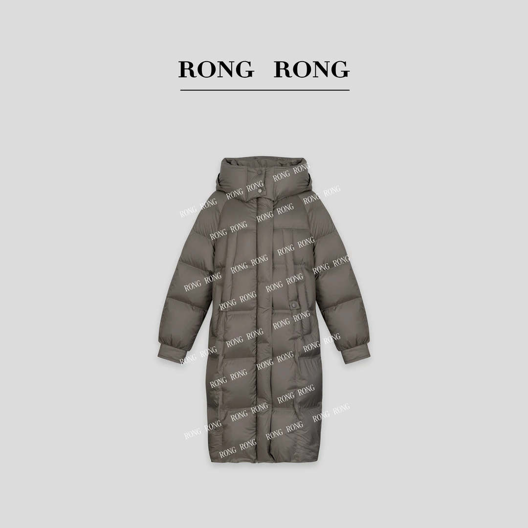溶溶【雾冬光晕】RONGRONG 90白鸭绒长款茧型廓形保暖羽绒服24WY691