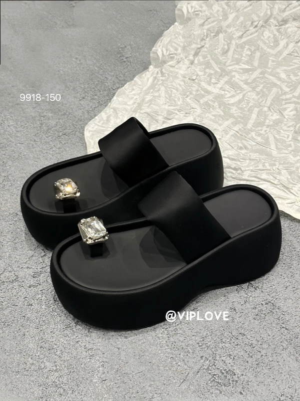 【海南简爱】厚底增高拖鞋女外穿配裙子松糕沙滩夹趾凉拖 9918-150