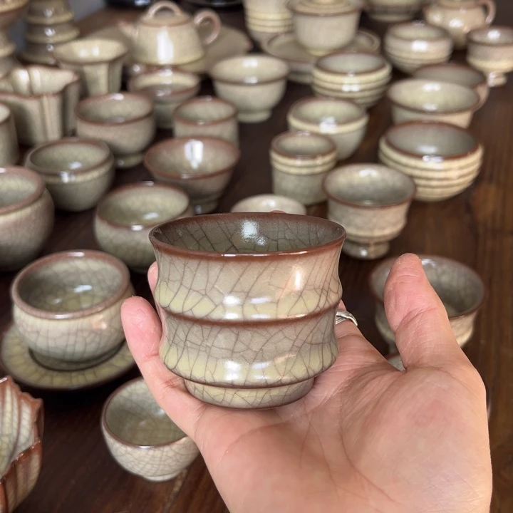 蒋加宝 传世哥窑 竹节杯