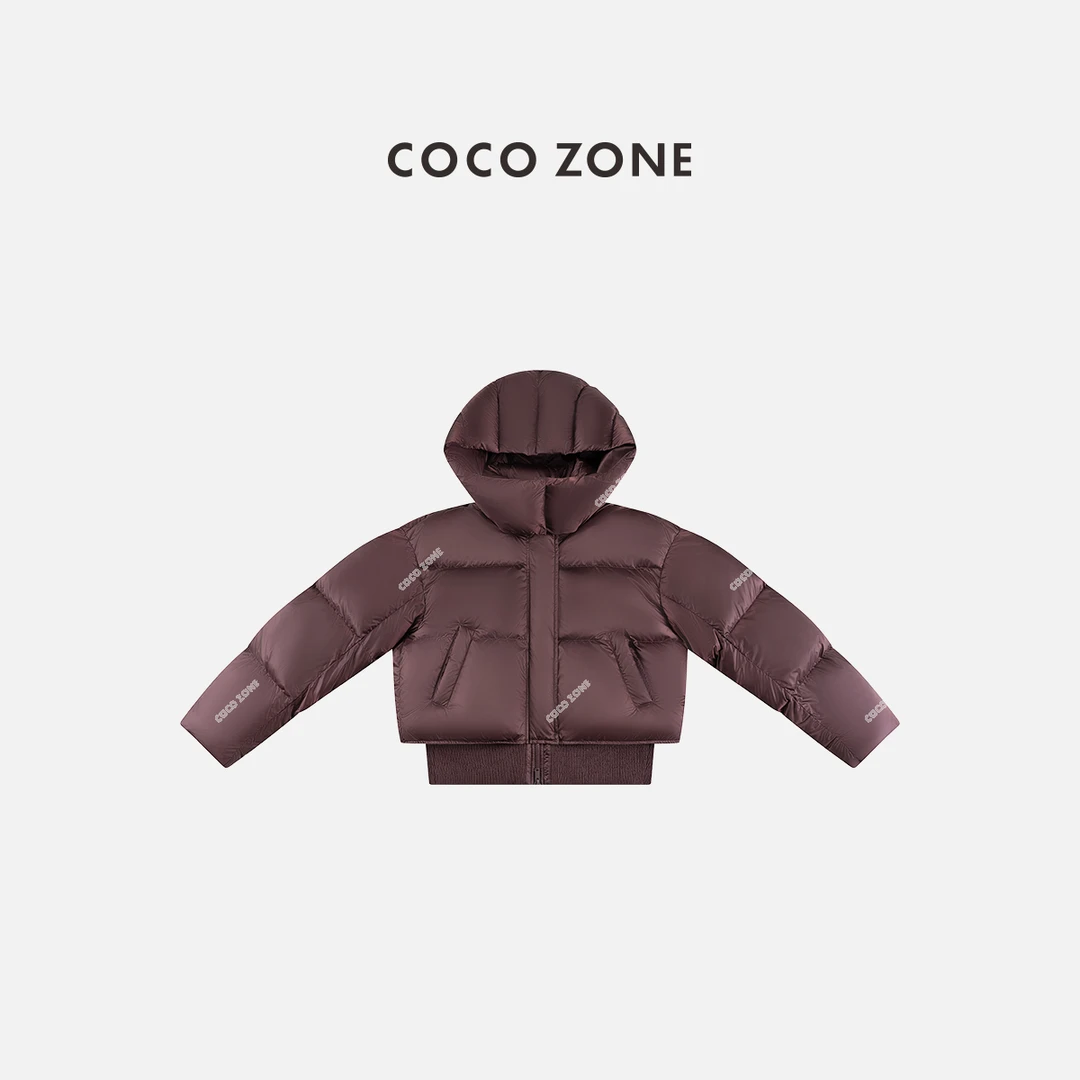 COCO ZONE 刘一一 冬季90白鸭绒保暖连帽拉链羽绒服CC2D2921