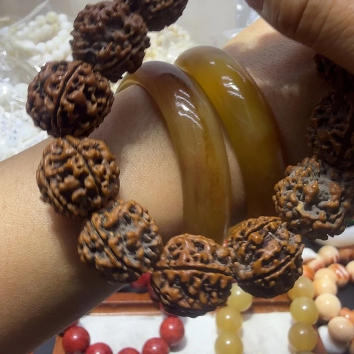 核桃手串/手链塞宽手镯