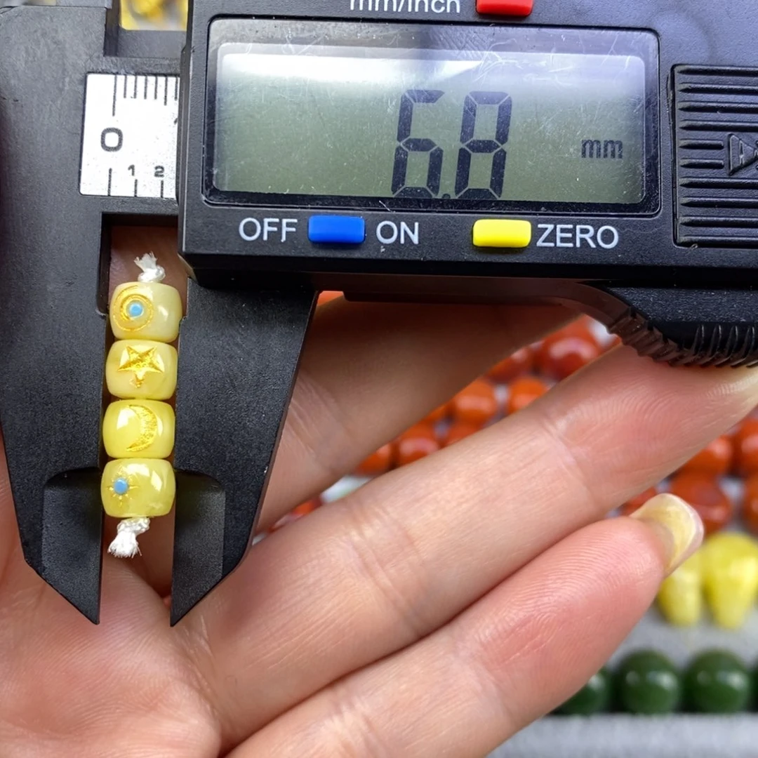 蜜蜡未镶嵌裸石套装6.8mm