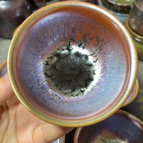 茶盏一**欢建阳建盏微瑕茶漏