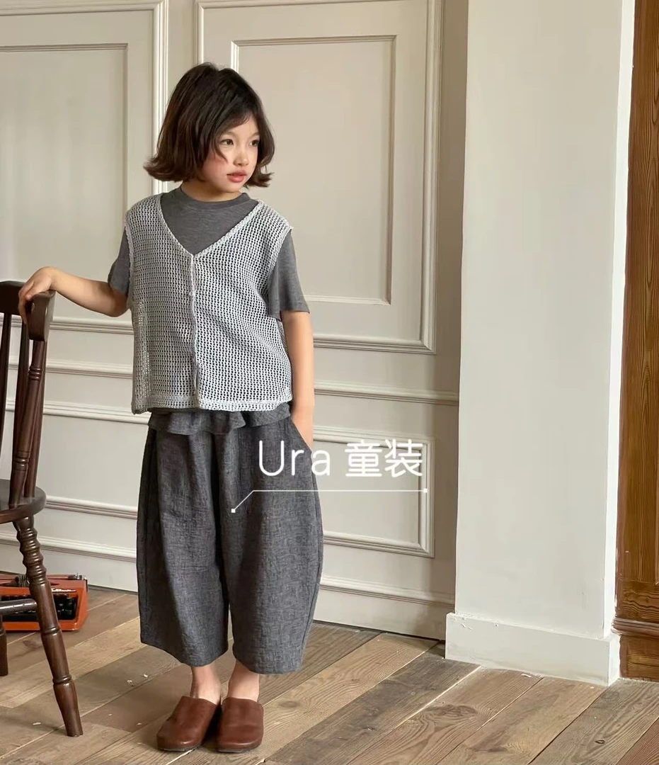 现货【仿醋酸】夏季亲子百搭裤子      UK25054