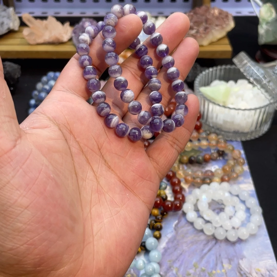 水晶手链未镶嵌纯天然梦幻紫