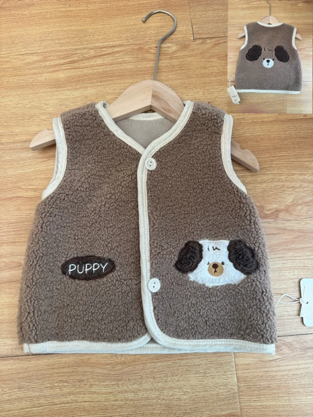 厚款冬季卡通通用男女通用马甲女童宝宝韩版秋冬