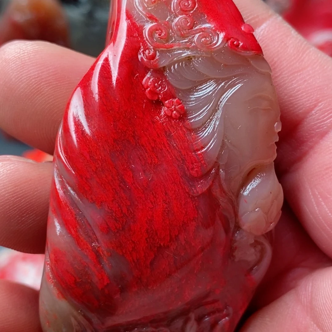 昌化鸡血石昌化鸡血石手把件
