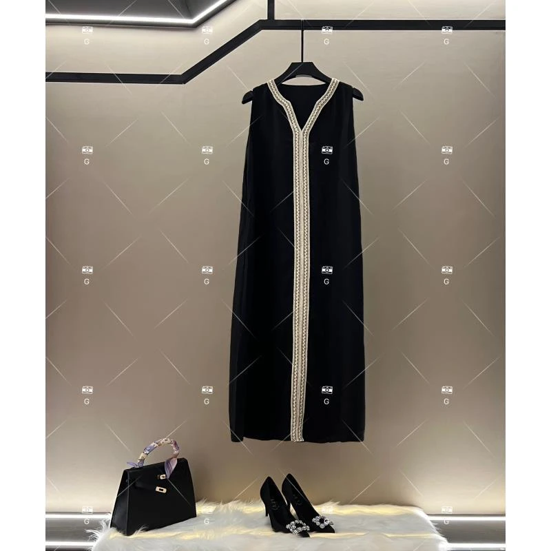 【齐】夏季新款复古时尚百搭印花无袖连衣裙 H-826