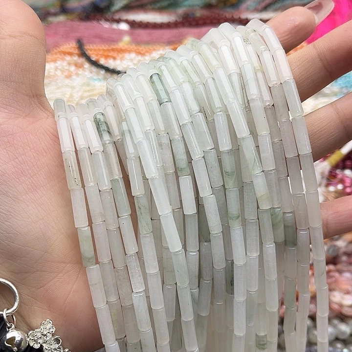 玛瑙/玉髓珠宝半成品未镶嵌一条4/13mm左右天山翠管珠
