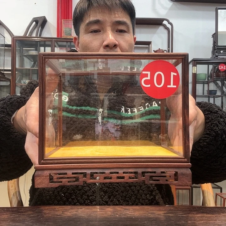 红酸枝木类红酸枝微凹玻璃罩105
