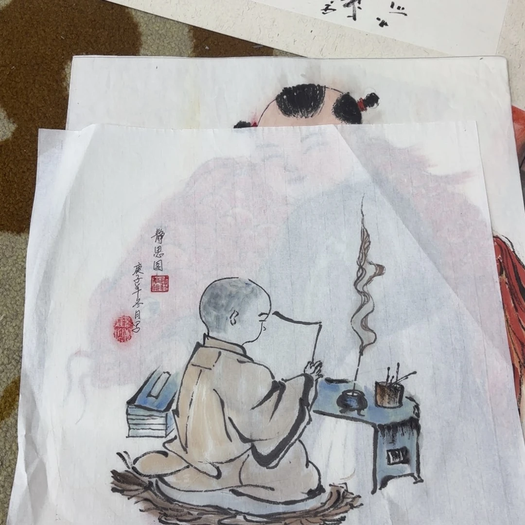 国画顾敏珍小品童