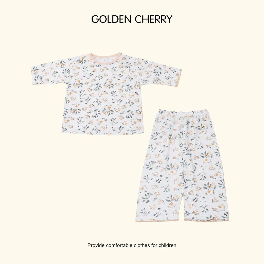 【Golden cherry】儿童小兔子短袖短裤家居套装660839