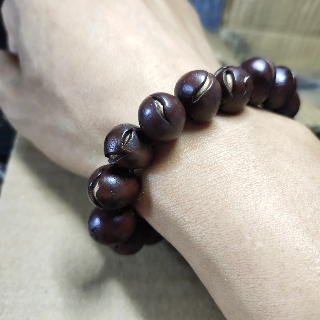 非金属木质手链 无患子手串开口笑双孔男士女款情侣老型单素圈