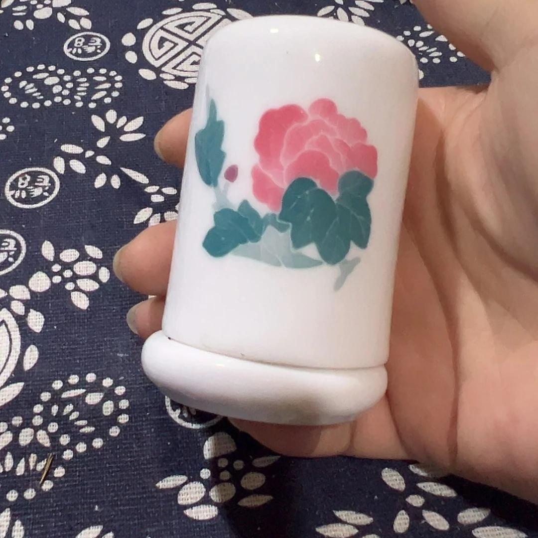 醴陵高温瓷器手绘牙签筒