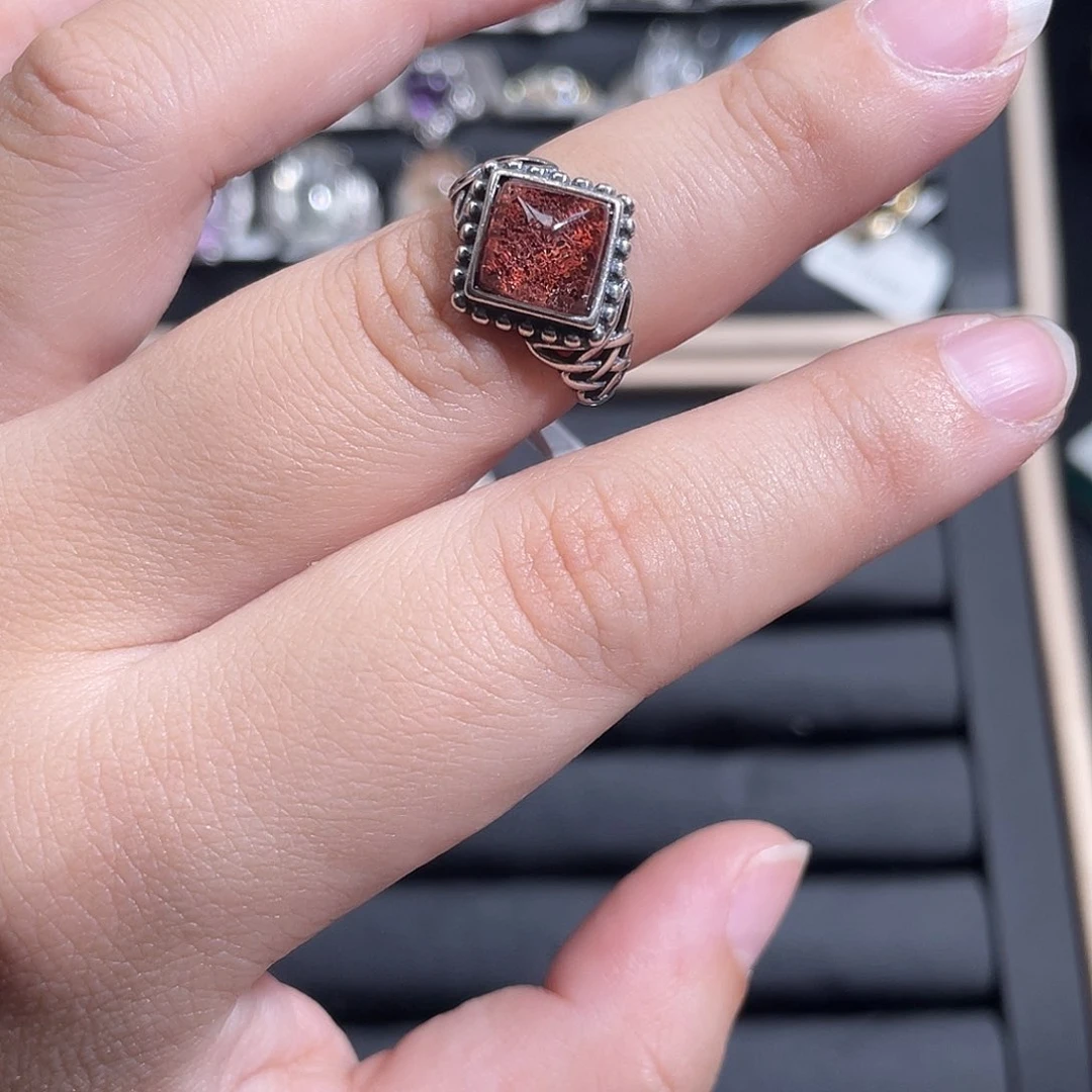 银S925镶嵌戒指水晶墨**