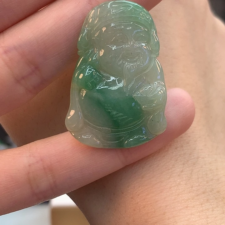 翡翠颈饰18K金镶嵌天然翡翠a 货敏