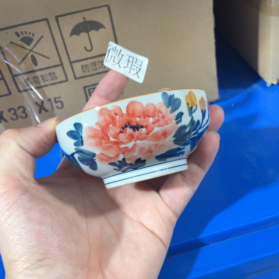 釉下手绘茶具微瑕