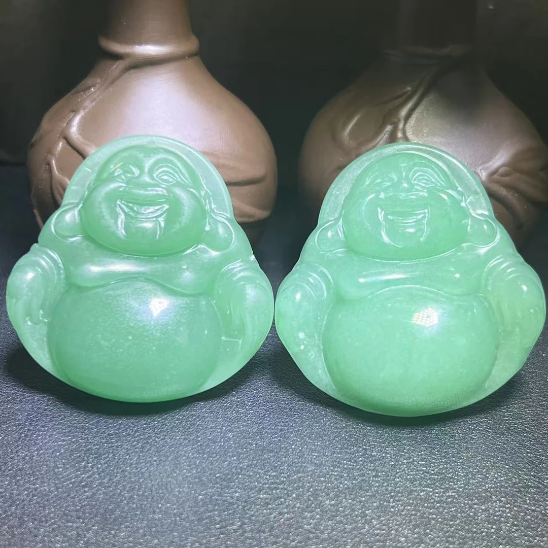 C3797-青碧冰芙蓉翠绿佛公-配珠链-多样性发其一-加大号