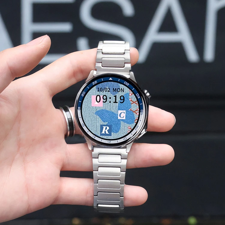 适用oppowatchS/X2/X新款金属工纹方格4pro时尚个性3pro高级腕带