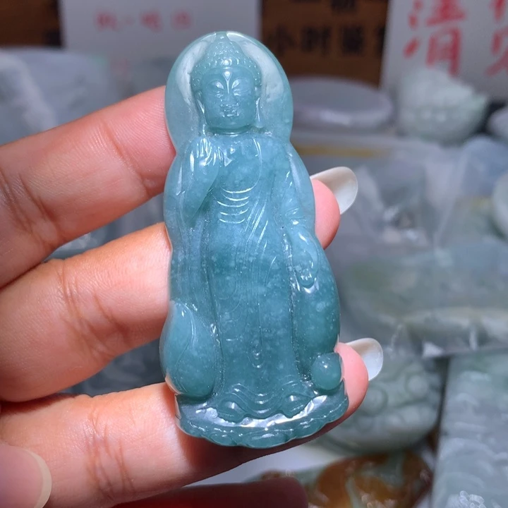 翡翠未镶嵌颈饰保真天然A货翡翠