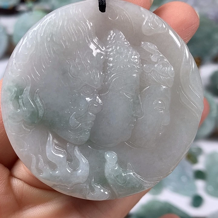 翡翠未镶嵌颈饰佛魔一念福利特色件