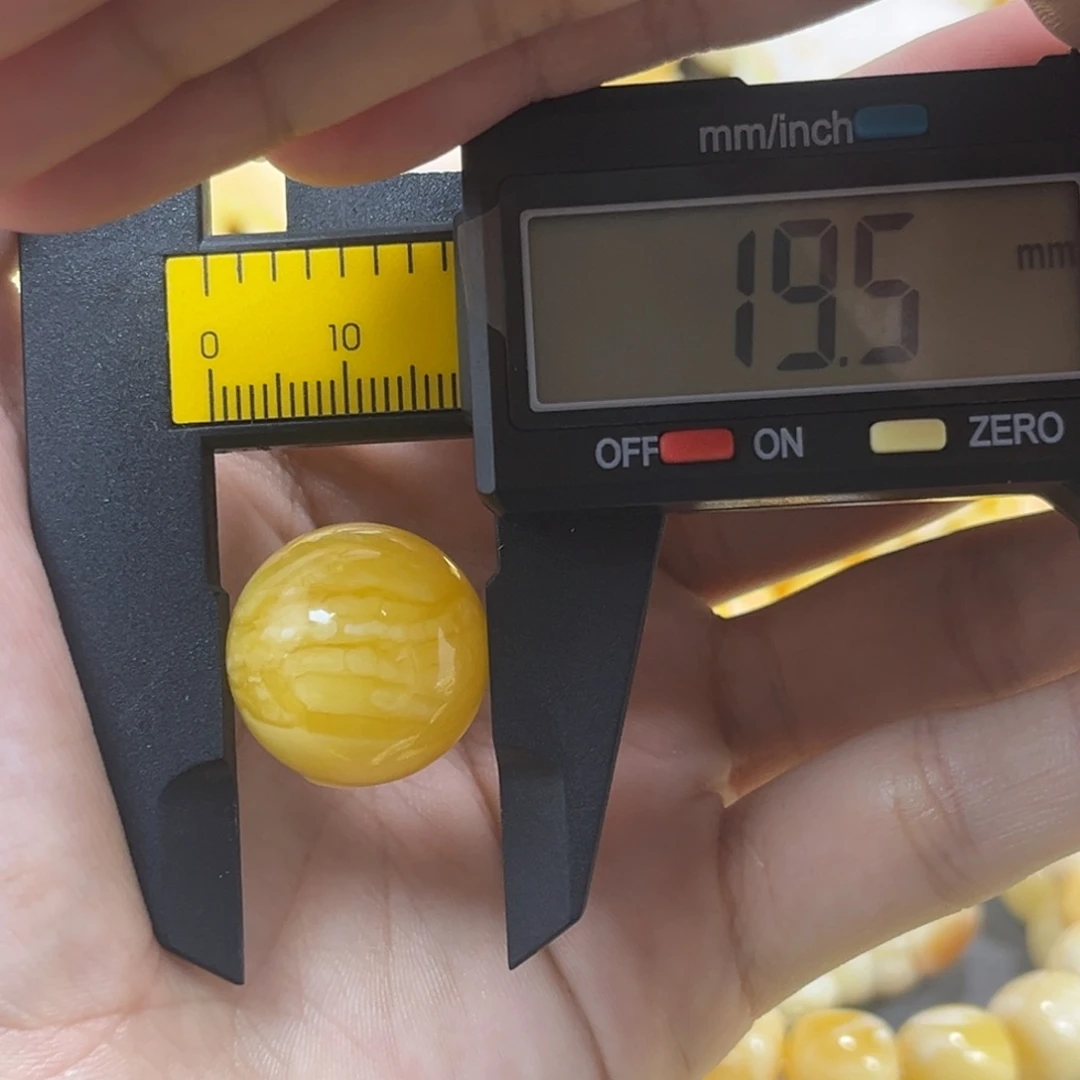 琥珀未镶嵌手串单珠圆珠
