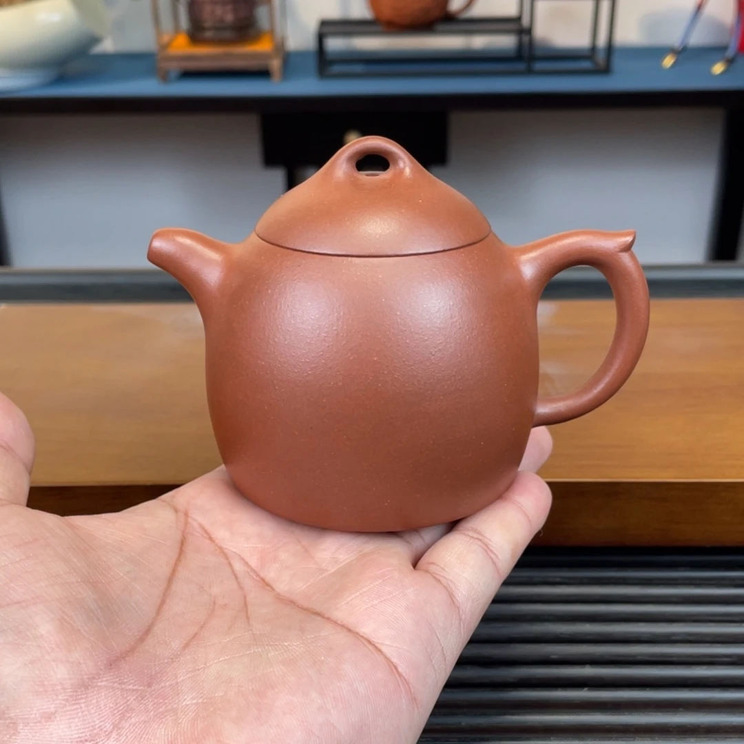 紫砂茶壶红皮龙秦权200cc