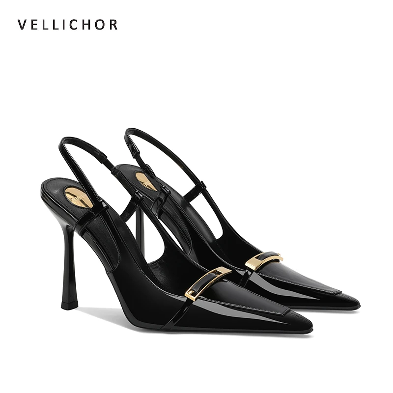 黑色高跟鞋尖头浅口细跟2025夏季爆款法式气质性感高级感包头凉鞋