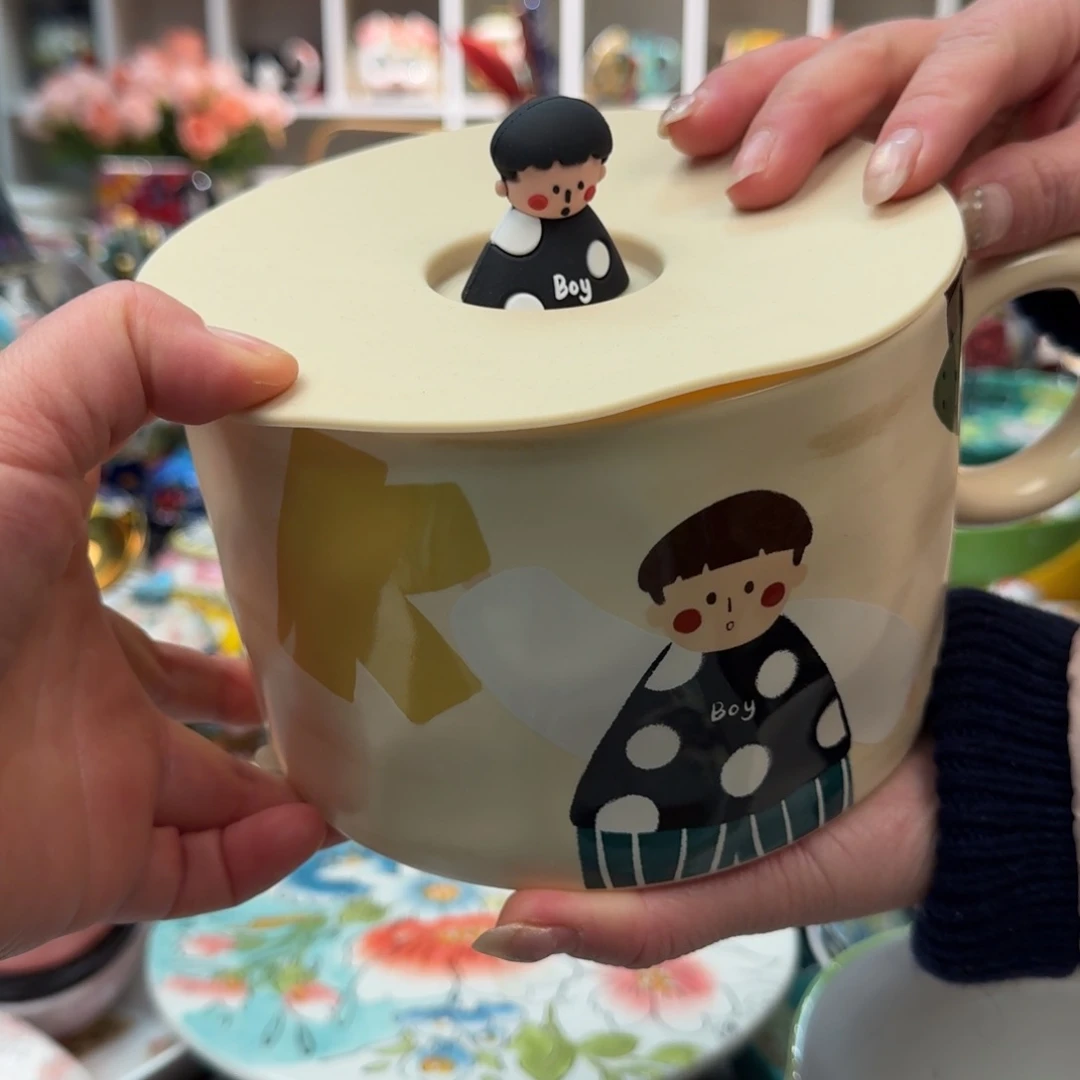 瓷片清仓6英寸大容量泡面碗1只