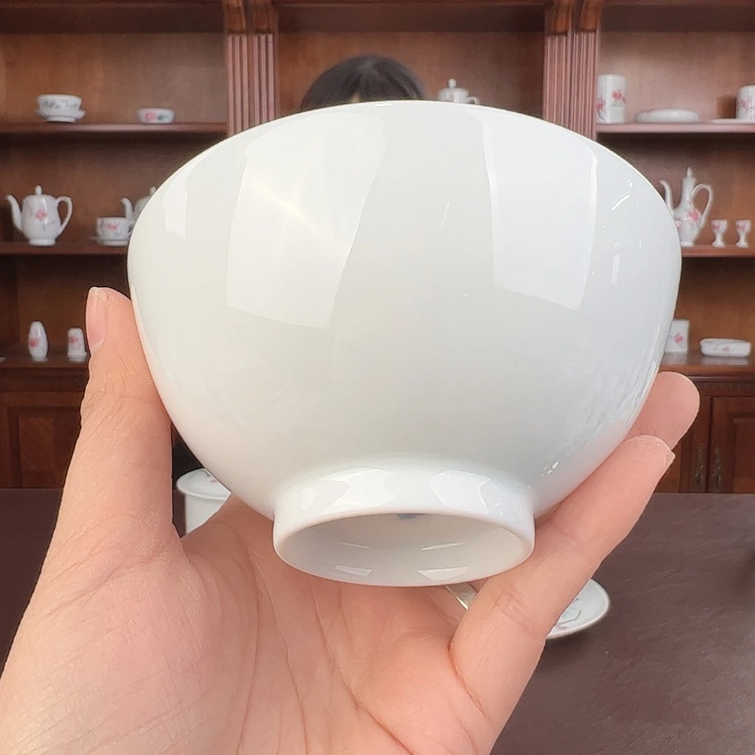 瓷素胎普洱杯，微瑕