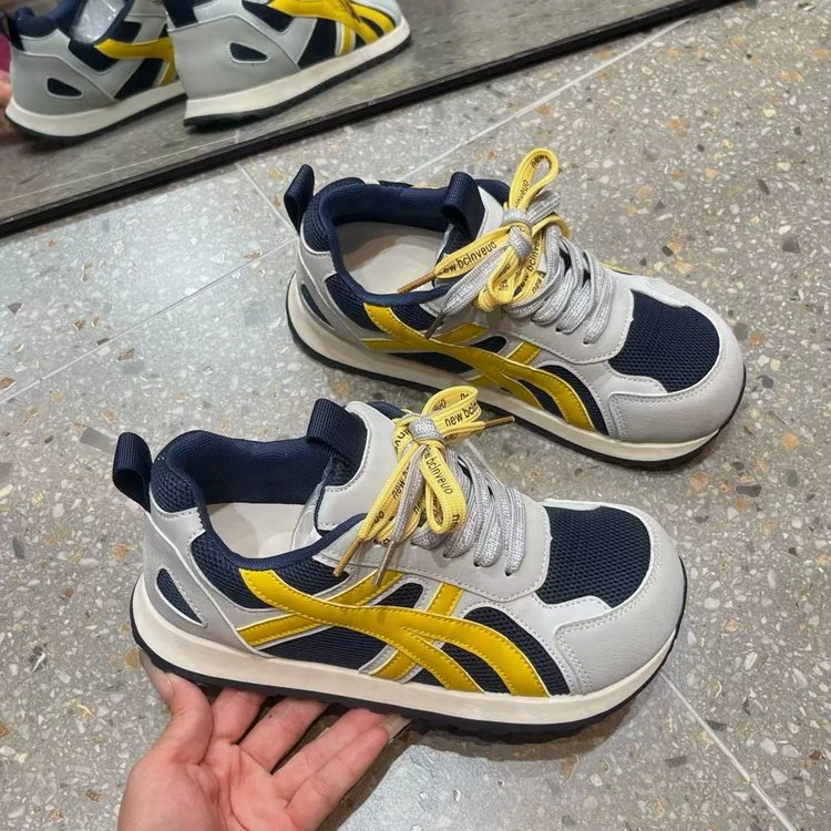 丑萌大头阿甘运动鞋女2025夏季薄款透气不闷脚休闲鞋子厚底德训鞋