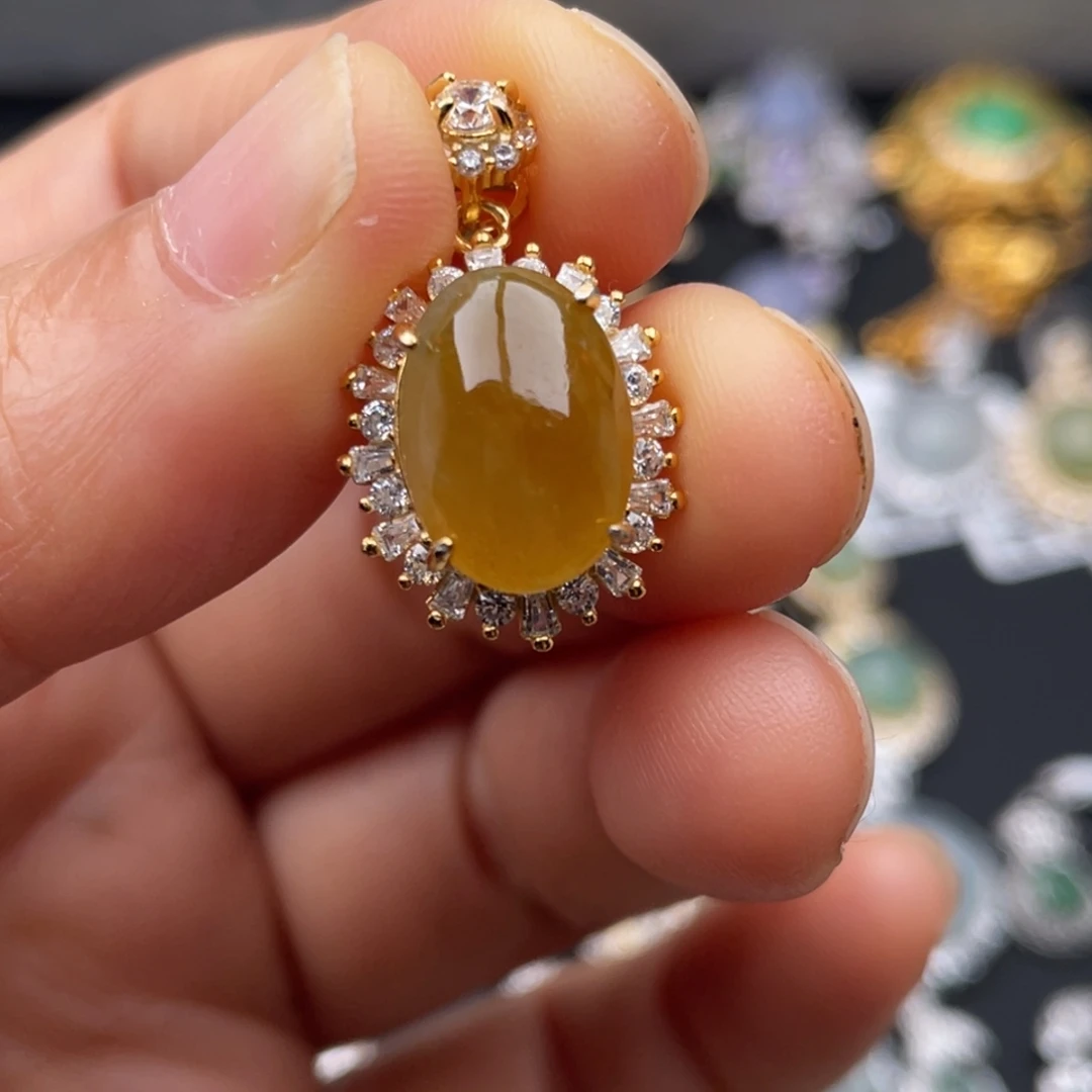 *****翡翠银S925镶嵌吊坠(不含链)