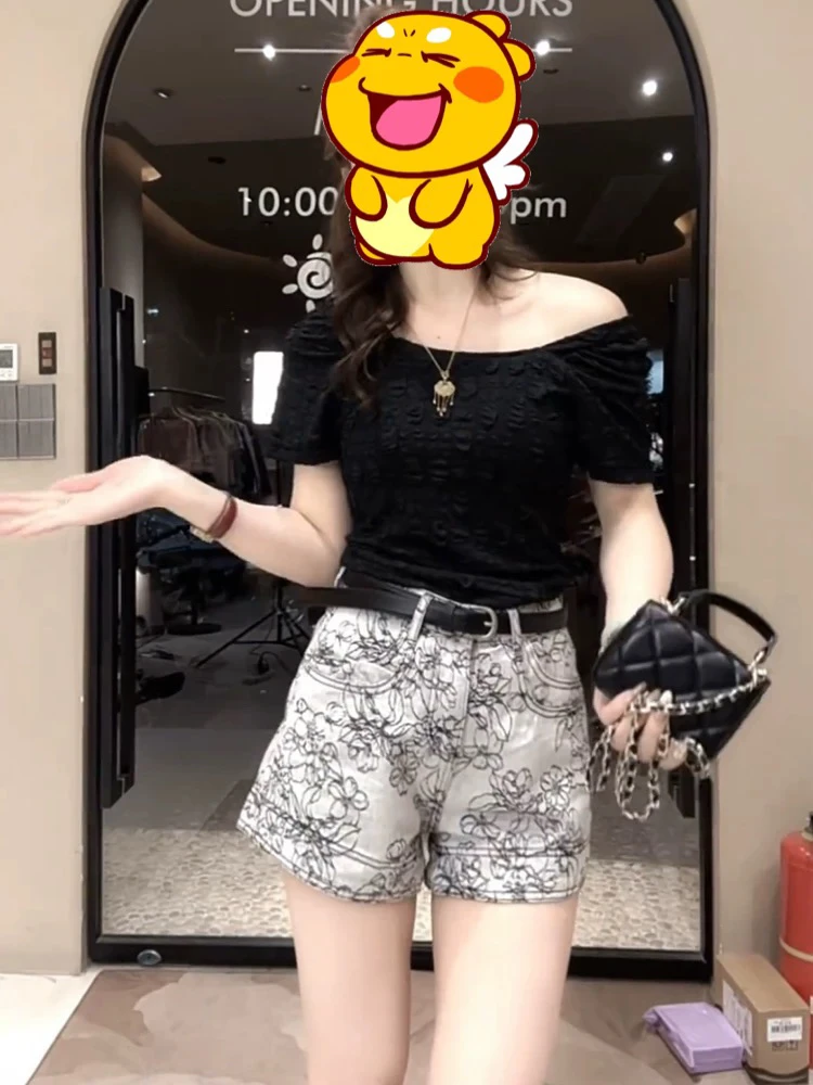 【肉总】时尚洋气泡泡袖修身显瘦上衣6176