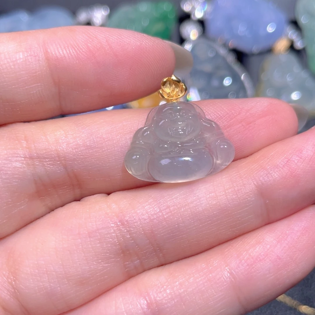 颈饰18K金镶嵌翡翠翡翠