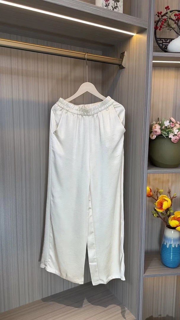 谦谦定制YJ4512高品质民族风百搭宽松时尚直筒阔腿裤