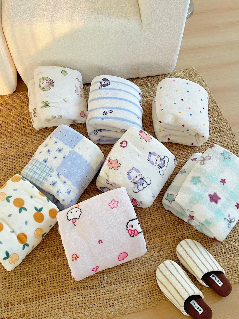 【MC】可爱毛毯毯子绒毯卡通空调毯办公室盖毯不限季节少女心印花