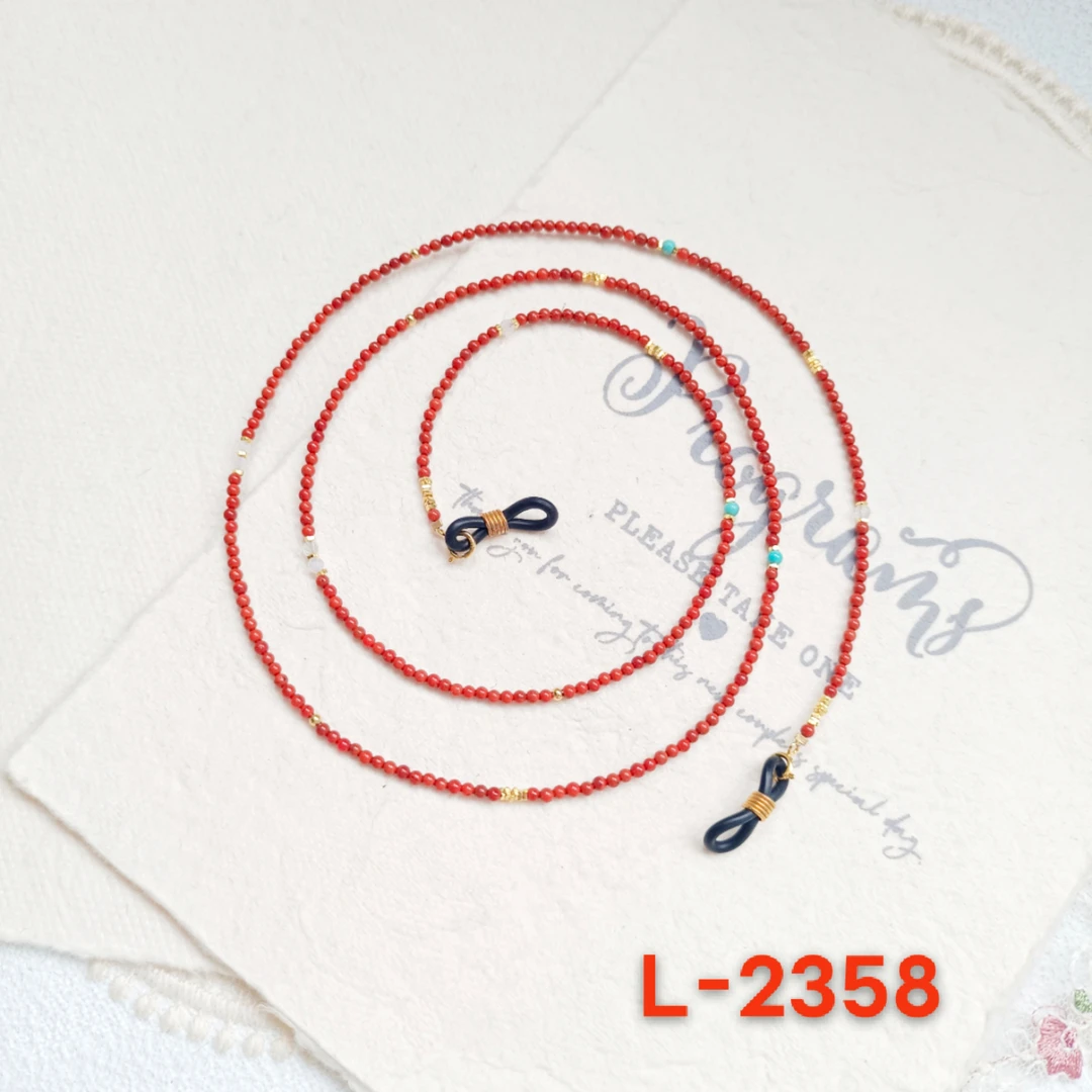 南红圆珠搭S925银配件耳机挂/眼镜挂