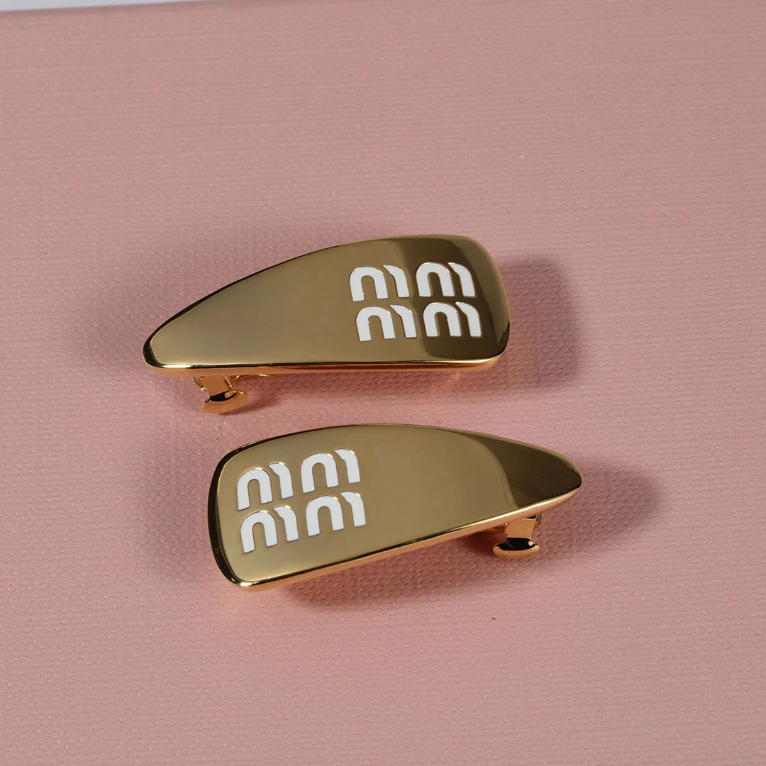 定制 新款涂鸦字母金属对夹一字发夹
